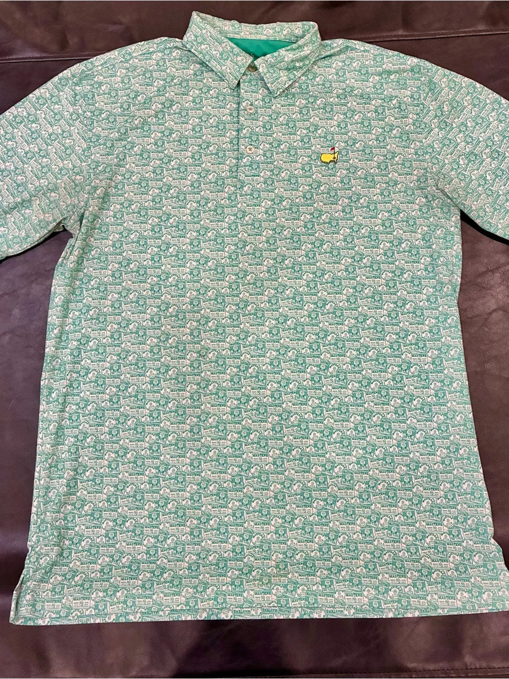 2026 Authentic Masters Tech Men's Badge Design Performance Golf Shirt Polo Large - Picture 1 of 7